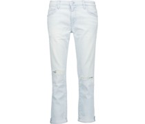 The Fling halbhohe Cropped Jeans mit geradem Bein inDistressed-Optik