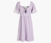 Thea gerafftes Minikleid aus Jacquard aus einer Baumwollmischung