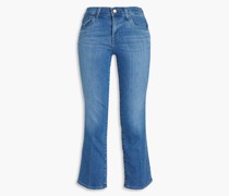 Halbhohe Kick-flare-Jeans inausgewaschener Optik 23