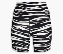 Shorts aus Stretch-Material mit Zebraprint