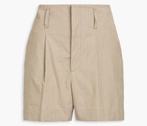 Plissierte Shorts aus einer Baumwollmischung mit Streifen