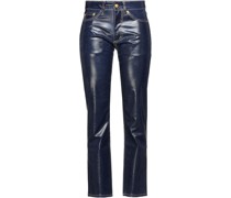 Cypress Wet Halbhohe, Beschichtete Jeans mit Geradem Bein