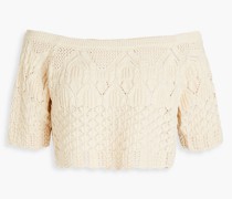 Jensen Cropped Pullover aus Baumwolle inPointelle-Strick 2