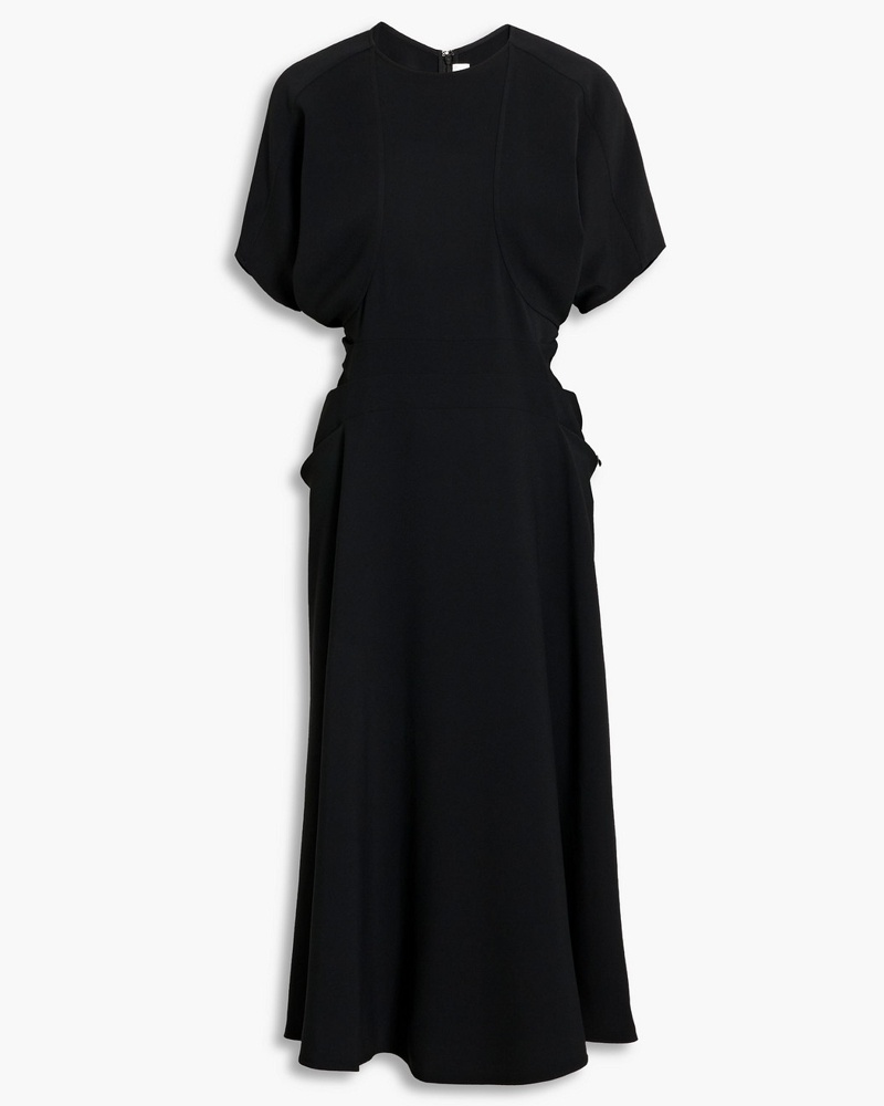 Victoria Beckham Damen Plissiertes Midikleid aus Crêpe