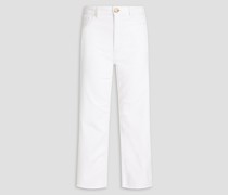 Needra zweifarbige, hoch sitzende Cropped Jeans mit geradem Bein