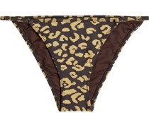 The Lulu tief sitzendes Bikini-Höschen aus Jacquard mit Leopardenmuster