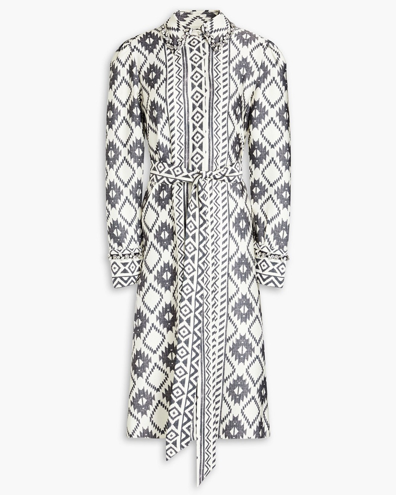 Sachin & Babi Damen Addison Hemdkleid aus Satin mit Print und Verzierung
