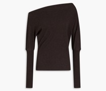 Pullover aus einer Baumwoll-Kaschmirmischung mit asymmetrischer Schulterpartie S