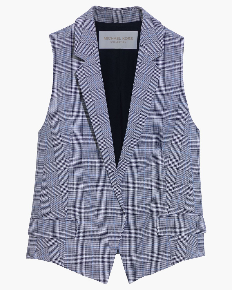 Michael Kors Damen Weste aus Wolle mit Glencheck-Muster