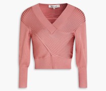 Cropped Pullover aus Rippstrick