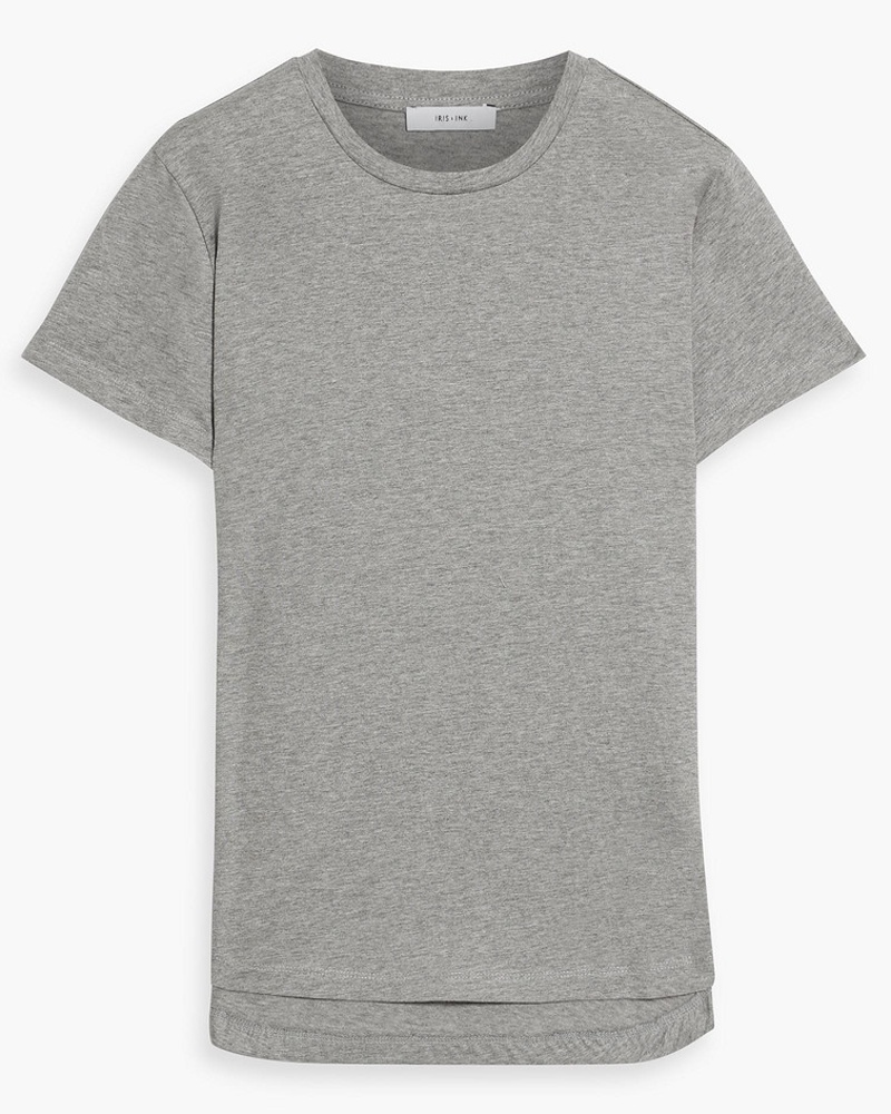 Iris & Ink Damen Alice meliertes T-Shirt aus Biobaumwoll-Jersey