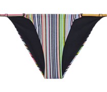 Basic tief sitzendes Bikini-Höschen mit Streifen inMetallic-Optik