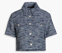 Colly Cropped Hemd aus Metallic-Tweed