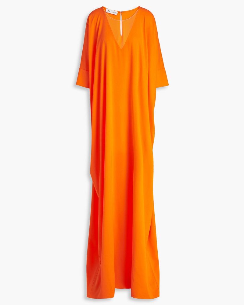 Oscar de la Renta Damen Drapierte Robe aus Crêpe aus einer Seidenmischung