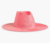 Harlowe Fedora aus Sisalfaser mit Organza-Besatz