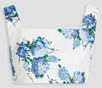 Cropped Oberteil aus Baumwolle mit floralem Print