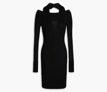 Minikleid aus Rippstrick mit Cut-outs