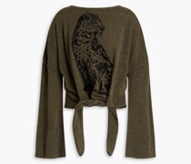 Pullover aus Jacquard-Strick aus einer Wollmischung mit Knotendetail