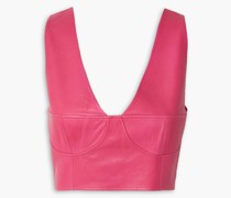 Mimi Cropped Bustier-Oberteil aus Leder