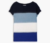 Oversized-Pullover aus einer Baumwoll-Seidenmischung mit Streifen