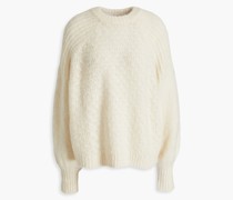 Gerippter Pullover aus einer gebürsteten Alpakamischung
