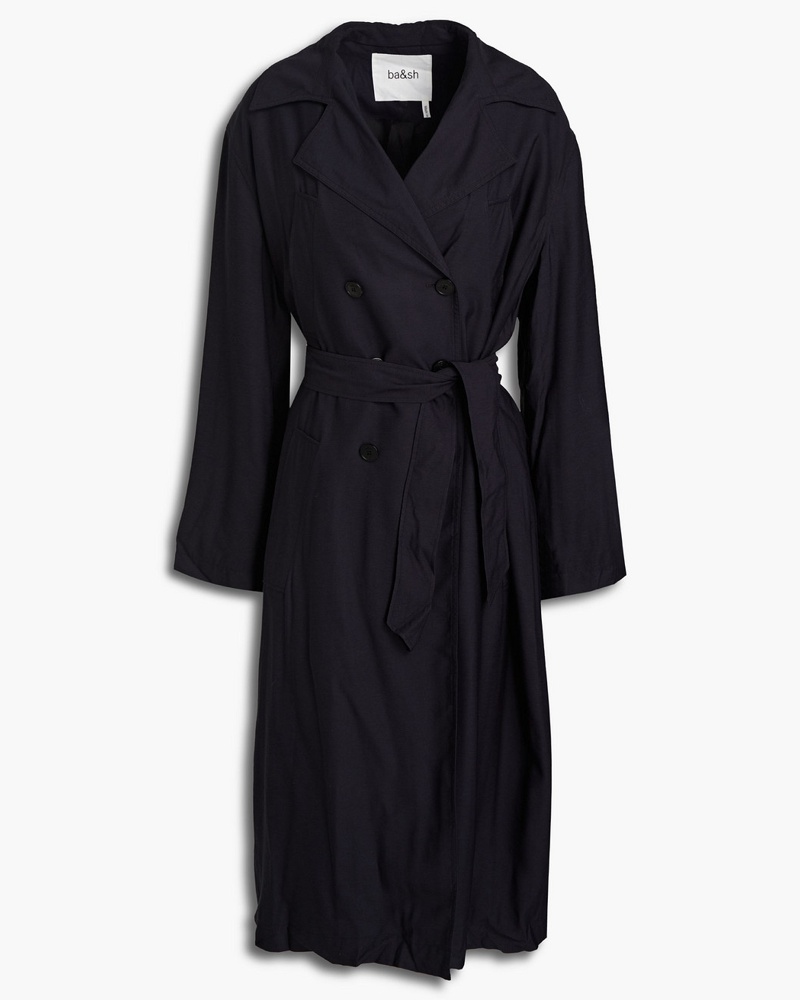 ba&sh Damen Fabio doppelreihiger Trenchcoat aus Twill 0