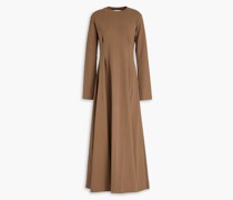 Maxikleid aus recyceltem Stretch-Baumwoll-Jersey mit Falten