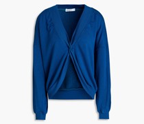 Sweatshirt aus Fleece aus einer Stretch-MicroModal®-Baumwollmischung mit Twist-Detail an der Vorderseite