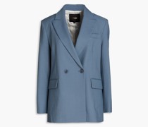 Double-breasted twill blazer