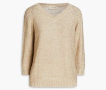 Pullover aus einer Metallic-Leinenmischung mit Pailletten