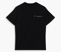 T-Shirt aus Baumwoll-Jersey mit Print und Logoapplikation