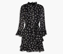 Bedrucktes Minikleid aus Jacquard aus einer Seidenmischung