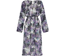 Kleid aus Georgette mit floralem Print und Rüschen