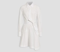 Asymmetrisches Hemdkleid inMinilänge aus Popeline aus einer Baumwollmischung mit Gürtel