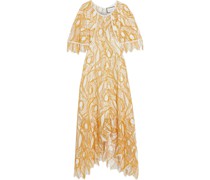 Diona asymmetrisches Maxikleid aus Makramee-Spitze