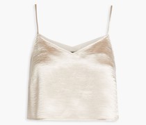 Cropped Tanktop aus gehämmertem Satin