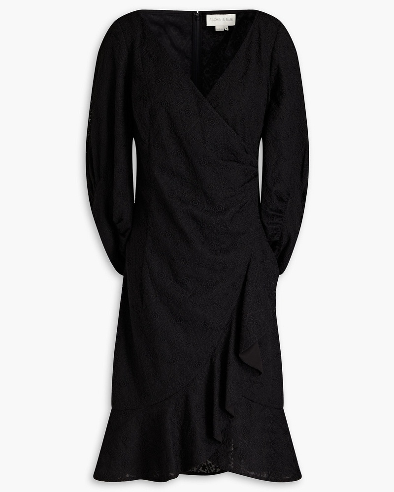 Sachin & Babi Damen Andi wrap-effect crepe de chine mini dress