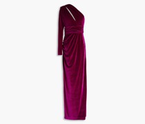 Aubrey verzierte Robe aus Samt mit Cut-outs und asymmetrischer Schulterpartie