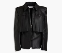 Jacke aus genarbtem Kunstleder mit Fransen