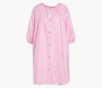 Yordano Hemdkleid aus einer Baumwollmischung inMinilänge mit Pailletten