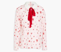 REDValentinoPussy-bow printed crepe de chine blouse