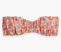 Dorit Bandeau-Bikini-Oberteil mit floralem Print und Raffung S