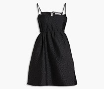 Theo gerafftes Minikleid aus floralem Jacquard