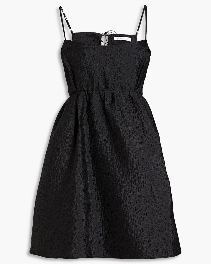 Rachel Gilbert Damen Theo gerafftes Minikleid aus floralem Jacquard