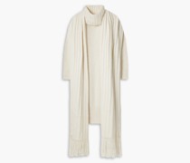 Set aus Schal und Oversized-idikleid aus Rippstrick it Rollkragen