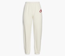 Cropped Track Pants aus Baumwollfleece mit Logoprint