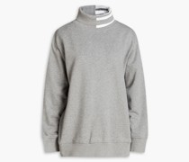 Gestreiftes Sweatshirt aus Baumwollfrottee mit Stehkragen