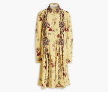 Hemdkleid aus Crêpe de Chine aus Seide mit floralem Print und Verzierung