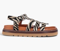 Cami Sandalen aus Kalbshaar mit Zebraprint