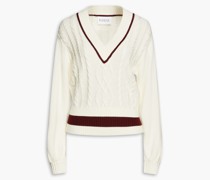 Mike Pullover aus einer Wollmischung mit Zopfstrickmuster